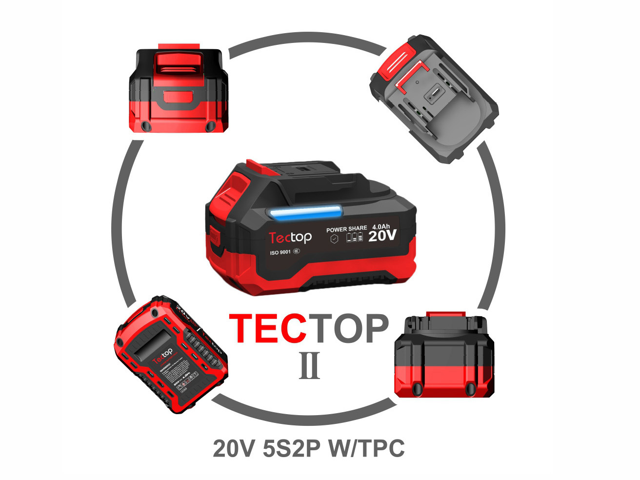 TT2-20V-5S2P-W/TPC-18650-3.0/4.0/5.0/6.0Ah