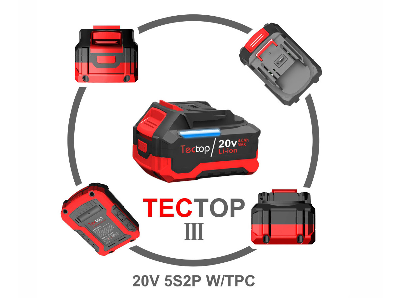 TT3-20V-5S2P-W/TPC-18650-3.0/4.0/5.0/6.0Ah